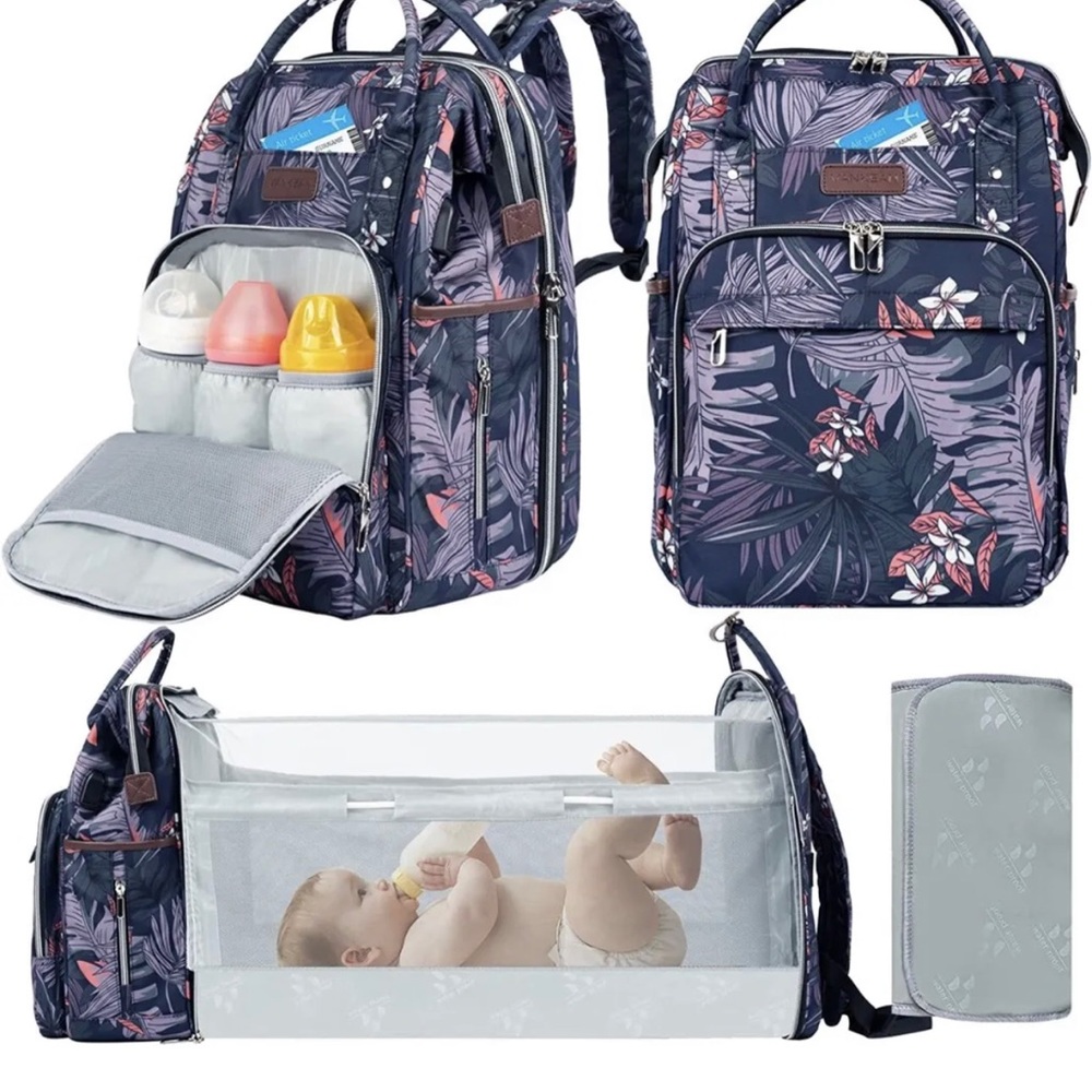 VANKEAN Diaper Bag Backpack with Portable Changing Pad, Baby Diaper Bags - Picture 2 of 8